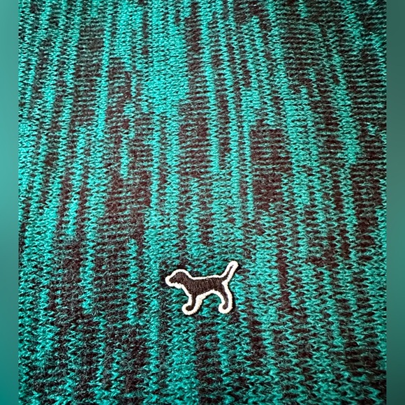 PINK Victoria’s Secret Green & Black Cozy Knit Infinity Scarf - Picture 7 of 8